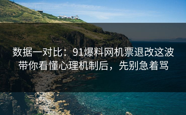 数据一对比：91爆料网机票退改这波带你看懂心理机制后，先别急着骂
