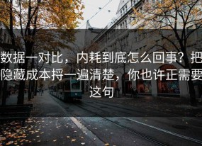 数据一对比，内耗到底怎么回事？把隐藏成本捋一遍清楚，你也许正需要这句