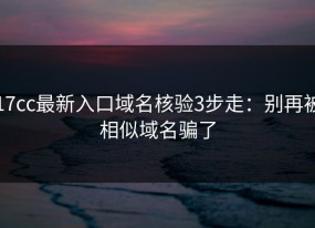 17cc最新入口域名核验3步走：别再被相似域名骗了