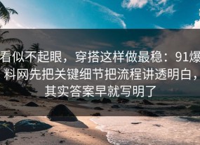 看似不起眼，穿搭这样做最稳：91爆料网先把关键细节把流程讲透明白，其实答案早就写明了