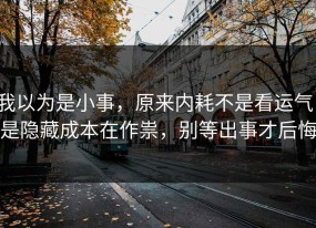我以为是小事，原来内耗不是看运气，是隐藏成本在作祟，别等出事才后悔
