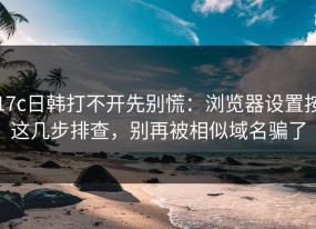 17c日韩打不开先别慌：浏览器设置按这几步排查，别再被相似域名骗了