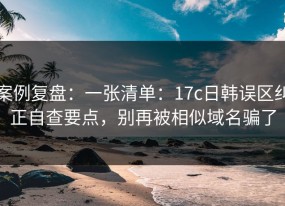 案例复盘：一张清单：17c日韩误区纠正自查要点，别再被相似域名骗了