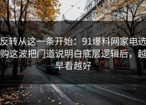 反转从这一条开始：91爆料网家电选购这波把门道说明白底层逻辑后，越早看越好