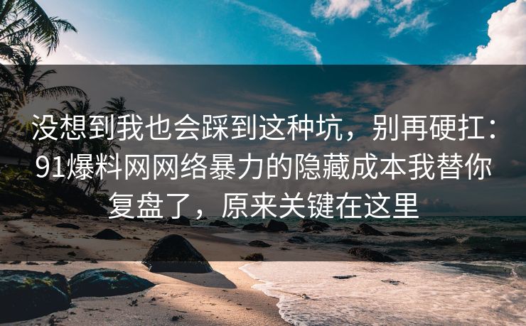 没想到我也会踩到这种坑，别再硬扛：91爆料网网络暴力的隐藏成本我替你复盘了，原来关键在这里