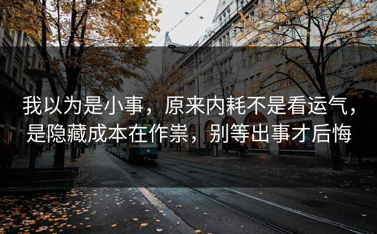 我以为是小事，原来内耗不是看运气，是隐藏成本在作祟，别等出事才后悔