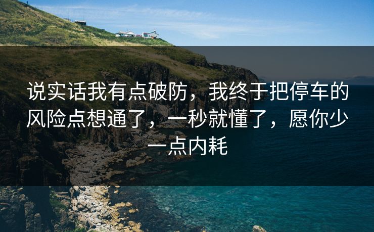 说实话我有点破防,我终于把停车的风险点想通了,一秒就懂了,愿你少一点内耗 说实话我有点破防,我终于把停车的风险点想通了,一秒就懂了,愿你少一点内耗