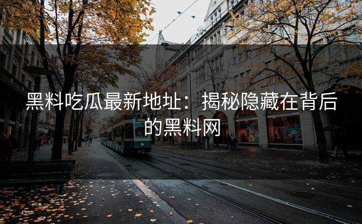黑料吃瓜最新地址：揭秘隐藏在背后的黑料网